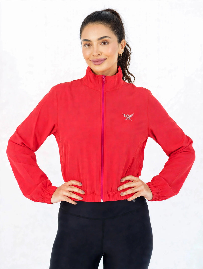 Micro Cropped Zipper In Red