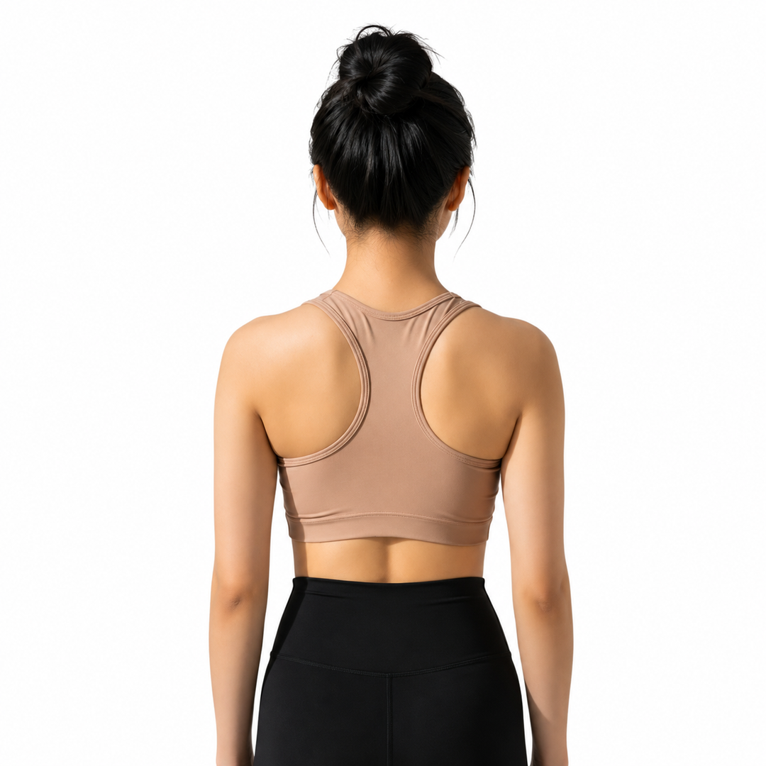 Beige Seamless Sports Bra