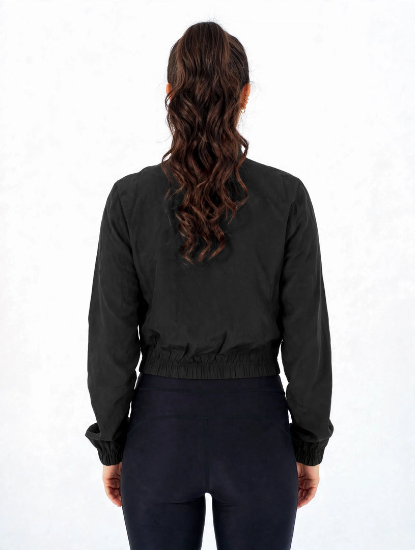 Micro Cropped Zipper in Black