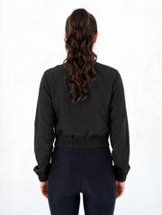 Micro Cropped Zipper in Black