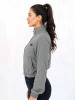 Load image into Gallery viewer, Micro Cropped Zipper In Gray
