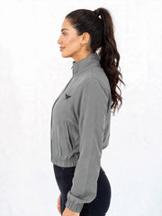 Micro Cropped Zipper In Gray